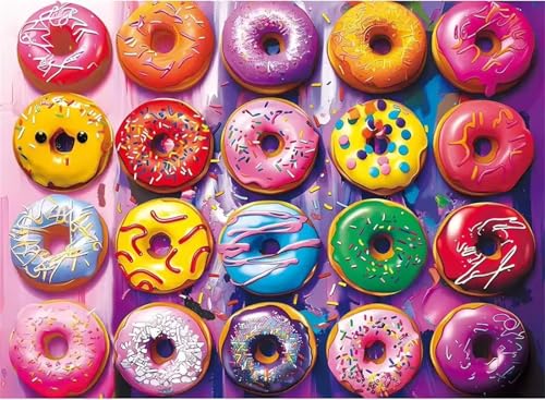 Puzzle 200 Teile,Puzzles für Erwachsene Bunte Donuts,EIN Herausforderndes Rätsel,puzzlespiele für Die Ganze Familie,Geschenke für Erwachsene und Kinder von Tainrun
