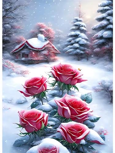 Puzzle 200 Teile,Puzzles für Erwachsene Rote Winterrosen,EIN Herausforderndes Rätsel,puzzlespiele für Die Ganze Familie,Geschenke für Erwachsene und Kinder von Tainrun