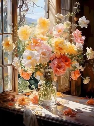 Puzzle 200 Teile Erwachsene,Puzzle für Erwachsene und Kinder 200 Teile,Gehirn-Herausforderung,Puzzles Pädagogisches Spiel,Puzzles mit Fensterblumen-Motiv von Tainrun