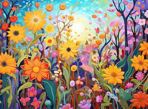 Puzzle 200 Teile Erwachsene,Puzzle für Erwachsene und Kinder 200 Teile,Gehirn-Herausforderung,Puzzles Pädagogisches Spiel,Puzzles mit Frühlingsblumen-Motiv von Tainrun