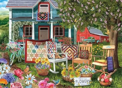 Puzzle 200 Teile Erwachsene,Puzzle für Erwachsene und Kinder 200 Teile,Gehirn-Herausforderung,Puzzles Pädagogisches Spiel,Puzzles mit Gartenblumen-Motiv von Tainrun