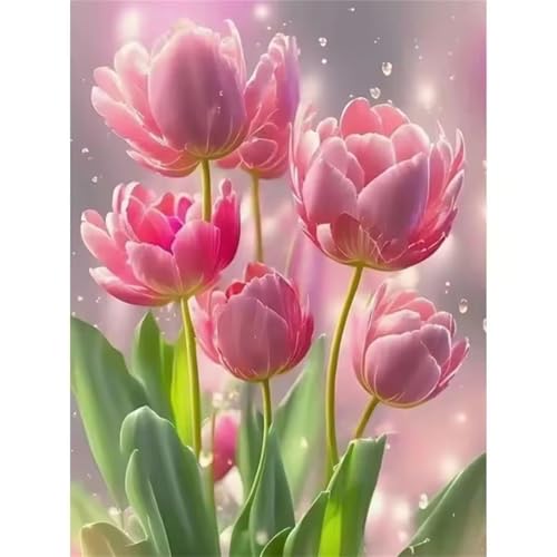 Puzzle 200 Teile Erwachsene,Puzzle für Erwachsene und Kinder 200 Teile,Gehirn-Herausforderung,Puzzles Pädagogisches Spiel,Puzzles mit Rosa Tulpen-Motiv von Tainrun