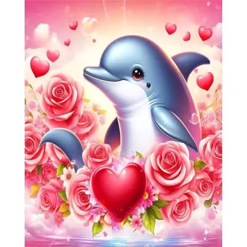 Puzzle 200 Teile Erwachsene,Puzzle für Erwachsene und Kinder 200 Teile,Gehirn-Herausforderung,Puzzles Pädagogisches Spiel,Puzzles mit Roter Liebesdelfin-Motiv von Tainrun