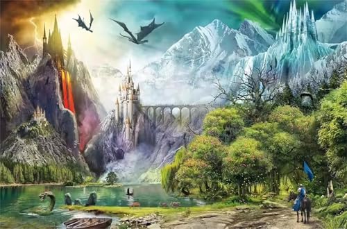 Puzzle 200 Teile Erwachsene,Puzzle für Erwachsene und Kinder 200 Teile,Gehirn-Herausforderung,Puzzles Pädagogisches Spiel,Puzzles mit Schlosssee-Motiv von Tainrun