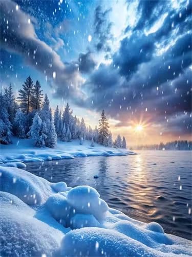 Puzzle 200 Teile Erwachsene,Puzzle für Erwachsene und Kinder 200 Teile,Gehirn-Herausforderung,Puzzles Pädagogisches Spiel,Puzzles mit Schneeflockensee-Motiv von Tainrun