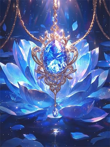 Puzzle 2000 Teile für Erwachsene, Blauer Lotus Edelstein 100x70cm Puzzle Erwachsene 2000 Teile Lernspiel Herausforderung Spielzeug, Geschicklichkeitsspiel für die ganze Familie von Tainrun
