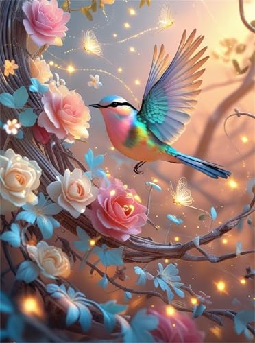 Puzzle 2000 Teile für Erwachsene, Zweig Rose Vögel 100x70cm Puzzle Erwachsene 2000 Teile Lernspiel Herausforderung Spielzeug, Geschicklichkeitsspiel für die ganze Familie von Tainrun