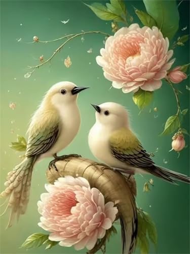 Puzzle 30 Teile für Erwachsene, Blume Grüne Vögel 25x20cm Puzzle Erwachsene 30 Teile Lernspiel Herausforderung Spielzeug, Geschicklichkeitsspiel für die ganze Familie von Tainrun