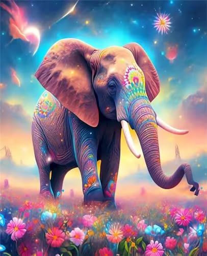 Puzzle 30 Teile für Erwachsene, EIN Herausforderndes Rätsel, Kreative Unterhaltung Puzzles Wunderschönes Dekoration Puzzle Geschenke, Thema:Afrikanischer Blumenelefant von Tainrun