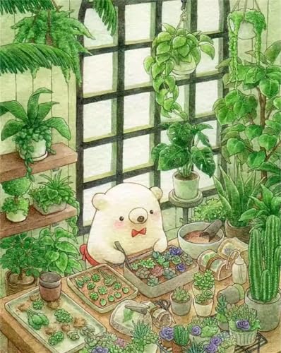 Puzzle 30 Teile für Erwachsene, EIN Herausforderndes Rätsel, Kreative Unterhaltung Puzzles Wunderschönes Dekoration Puzzle Geschenke, Thema:Bär Grüne Pflanzen von Tainrun