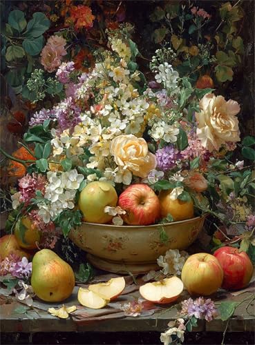 Puzzle 30 Teile für Erwachsene, EIN Herausforderndes Rätsel, Kreative Unterhaltung Puzzles Wunderschönes Dekoration Puzzle Geschenke, Thema:Blume Obstschale von Tainrun