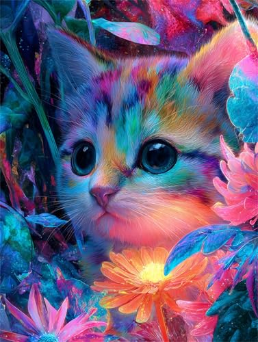Puzzle 30 Teile für Erwachsene, EIN Herausforderndes Rätsel, Kreative Unterhaltung Puzzles Wunderschönes Dekoration Puzzle Geschenke, Thema:Bunte Regenbogenkatze von Tainrun