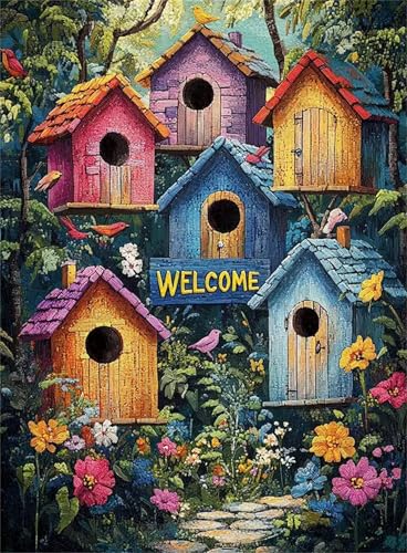 Puzzle 30 Teile für Erwachsene, EIN Herausforderndes Rätsel, Kreative Unterhaltung Puzzles Wunderschönes Dekoration Puzzle Geschenke, Thema:Buntes Vogelnest von Tainrun
