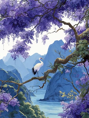 Puzzle 30 Teile für Erwachsene, EIN Herausforderndes Rätsel, Kreative Unterhaltung Puzzles Wunderschönes Dekoration Puzzle Geschenke, Thema:Canyon Trees Kraniche von Tainrun