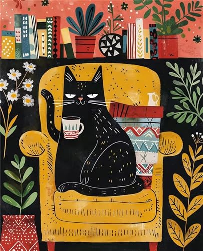 Puzzle 30 Teile für Erwachsene, EIN Herausforderndes Rätsel, Kreative Unterhaltung Puzzles Wunderschönes Dekoration Puzzle Geschenke, Thema:Einfache Schwarze Katze von Tainrun
