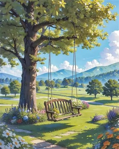 Puzzle 30 Teile für Erwachsene, EIN Herausforderndes Rätsel, Kreative Unterhaltung Puzzles Wunderschönes Dekoration Puzzle Geschenke, Thema:Feder Schaukel Baum von Tainrun