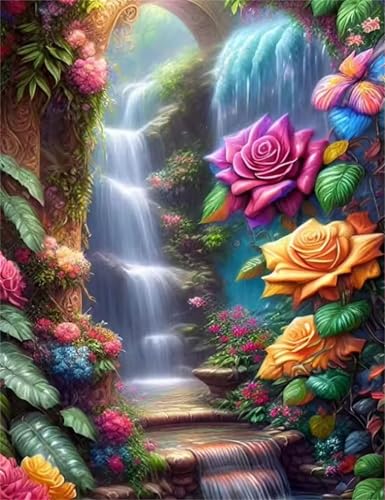 Puzzle 30 Teile für Erwachsene, EIN Herausforderndes Rätsel, Kreative Unterhaltung Puzzles Wunderschönes Dekoration Puzzle Geschenke, Thema:Garten-Wasserfall von Tainrun