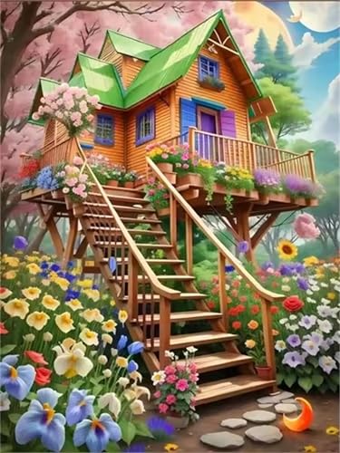 Puzzle 30 Teile für Erwachsene, EIN Herausforderndes Rätsel, Kreative Unterhaltung Puzzles Wunderschönes Dekoration Puzzle Geschenke, Thema:Gartenbaum auf dem Dachboden von Tainrun