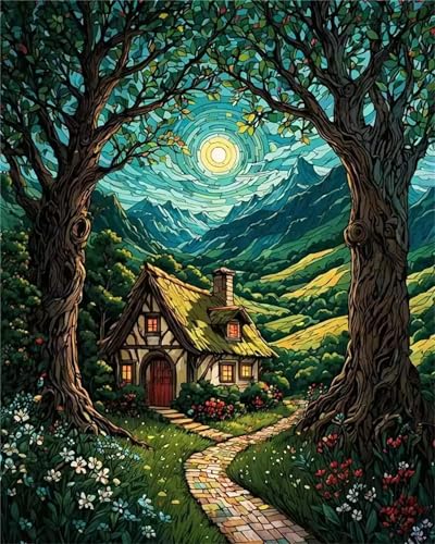 Puzzle 30 Teile für Erwachsene, EIN Herausforderndes Rätsel, Kreative Unterhaltung Puzzles Wunderschönes Dekoration Puzzle Geschenke, Thema:Grünes Berghaus von Tainrun