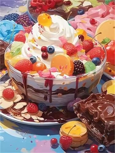 Puzzle 30 Teile für Erwachsene, EIN Herausforderndes Rätsel, Kreative Unterhaltung Puzzles Wunderschönes Dekoration Puzzle Geschenke, Thema:Joghurt-Frucht-Dessert von Tainrun