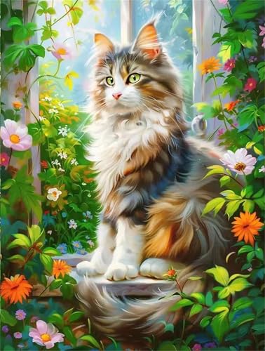 Puzzle 30 Teile für Erwachsene, EIN Herausforderndes Rätsel, Kreative Unterhaltung Puzzles Wunderschönes Dekoration Puzzle Geschenke, Thema:Katze im Botanischen Garten von Tainrun