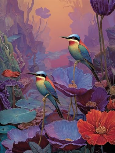 Puzzle 30 Teile für Erwachsene, EIN Herausforderndes Rätsel, Kreative Unterhaltung Puzzles Wunderschönes Dekoration Puzzle Geschenke, Thema:Lila Vögel Blumen Puzzle 30 Teile für Erwachsene, EIN Herausforderndes Rätsel, Kreative Unterhaltung Puzzles Wunderschönes Dekoration Puzzle Geschenke, Thema:Lila Vögel Blumen von Tainrun