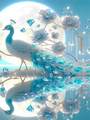 Puzzle 30 Teile für Erwachsene, EIN Herausforderndes Rätsel, Kreative Unterhaltung Puzzles Wunderschönes Dekoration Puzzle Geschenke, Thema:Mond Pfau von Tainrun