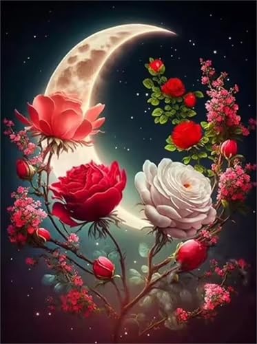 Puzzle 30 Teile für Erwachsene, EIN Herausforderndes Rätsel, Kreative Unterhaltung Puzzles Wunderschönes Dekoration Puzzle Geschenke, Thema:Mond Rose von Tainrun