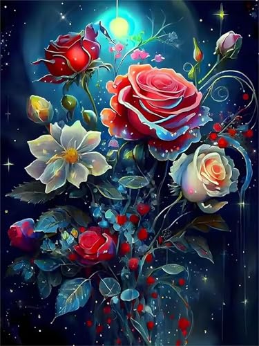 Puzzle 30 Teile für Erwachsene, EIN Herausforderndes Rätsel, Kreative Unterhaltung Puzzles Wunderschönes Dekoration Puzzle Geschenke, Thema:Nacht-Rose von Tainrun