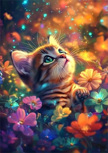 Puzzle 30 Teile für Erwachsene, EIN Herausforderndes Rätsel, Kreative Unterhaltung Puzzles Wunderschönes Dekoration Puzzle Geschenke, Thema:Nacht Tier Katze von Tainrun