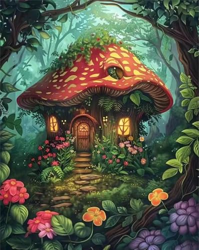 Puzzle 30 Teile für Erwachsene, EIN Herausforderndes Rätsel, Kreative Unterhaltung Puzzles Wunderschönes Dekoration Puzzle Geschenke, Thema:Pilzhaus von Tainrun