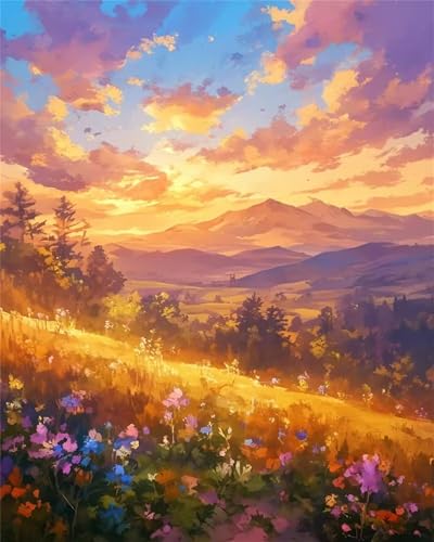 Puzzle 30 Teile für Erwachsene, EIN Herausforderndes Rätsel, Kreative Unterhaltung Puzzles Wunderschönes Dekoration Puzzle Geschenke, Thema:Prärie bei Sonnenuntergang von Tainrun