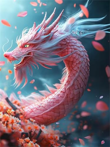 Puzzle 30 Teile für Erwachsene, EIN Herausforderndes Rätsel, Kreative Unterhaltung Puzzles Wunderschönes Dekoration Puzzle Geschenke, Thema:Rosa Drache von Tainrun