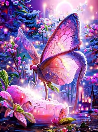 Puzzle 30 Teile für Erwachsene, EIN Herausforderndes Rätsel, Kreative Unterhaltung Puzzles Wunderschönes Dekoration Puzzle Geschenke, Thema:Rosa Schmetterling von Tainrun
