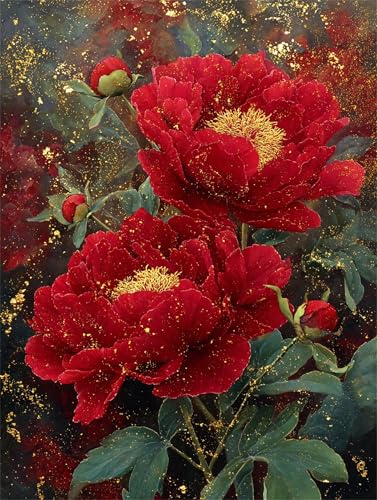 Puzzle 30 Teile für Erwachsene, EIN Herausforderndes Rätsel, Kreative Unterhaltung Puzzles Wunderschönes Dekoration Puzzle Geschenke, Thema:Rote Pfingstrose von Tainrun