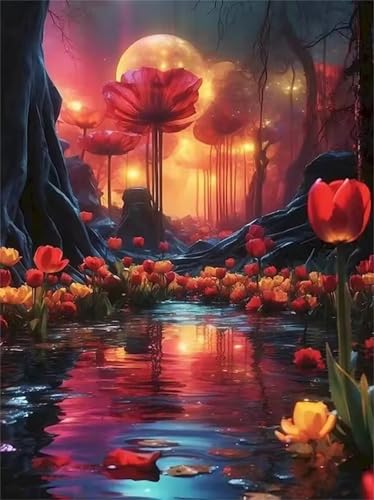 Puzzle 30 Teile für Erwachsene, EIN Herausforderndes Rätsel, Kreative Unterhaltung Puzzles Wunderschönes Dekoration Puzzle Geschenke, Thema:Roter Tulpenmond Puzzle 30 Teile für Erwachsene, EIN Herausforderndes Rätsel, Kreative Unterhaltung Puzzles Wunderschönes Dekoration Puzzle Geschenke, Thema:Roter Tulpenmond von Tainrun