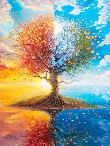Puzzle 30 Teile für Erwachsene, EIN Herausforderndes Rätsel, Kreative Unterhaltung Puzzles Wunderschönes Dekoration Puzzle Geschenke, Thema:Saisonaler Baum von Tainrun