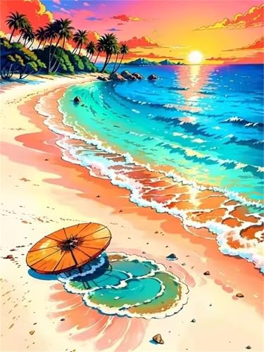 Puzzle 30 Teile für Erwachsene, EIN Herausforderndes Rätsel, Kreative Unterhaltung Puzzles Wunderschönes Dekoration Puzzle Geschenke, Thema:Strand Sonnenuntergang Ozean von Tainrun