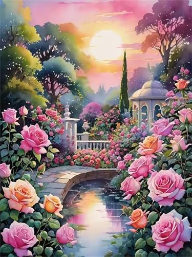 Puzzle 30 Teile für Erwachsene, EIN Herausforderndes Rätsel, Kreative Unterhaltung Puzzles Wunderschönes Dekoration Puzzle Geschenke, Thema:Sun Rose Garten von Tainrun