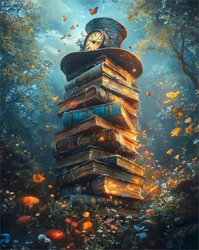 Puzzle 30 Teile für Erwachsene, EIN Herausforderndes Rätsel, Kreative Unterhaltung Puzzles Wunderschönes Dekoration Puzzle Geschenke, Thema:Uhr Hut Buch von Tainrun