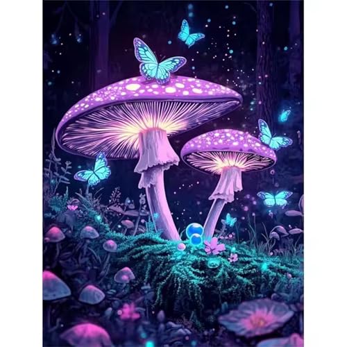 Puzzle 300 Teile Erwachsene,Puzzle für Erwachsene und Kinder 300 Teile,Gehirn-Herausforderung,Puzzles Pädagogisches Spiel,Puzzles mit Dschungel Lila Pilz-Motiv von Tainrun