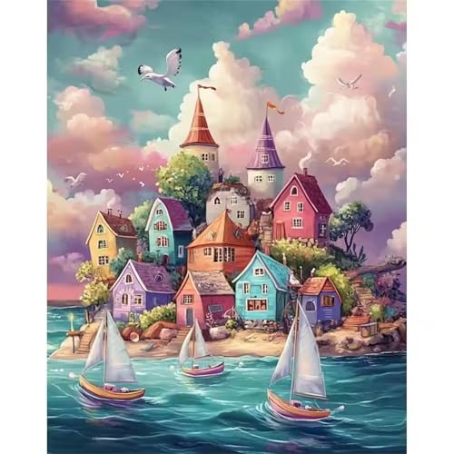Puzzle 300 Teile Erwachsene,Puzzle für Erwachsene und Kinder 300 Teile,Gehirn-Herausforderung,Puzzles Pädagogisches Spiel,Puzzles mit Inselhaus-Motiv von Tainrun
