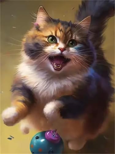 Puzzle 300 Teile Erwachsene Brüllende braune Katze, DIY Klassische Jigsaw Puzzles Legespiel, Geschicklichkeitsspiel für Die Ganze Familie, Puzzles Farbenfrohes für Home Dekoration von Tainrun