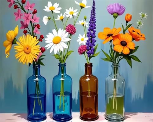 Puzzle 300 Teile Erwachsene Flasche Blume, DIY Klassische Jigsaw Puzzles Legespiel, Geschicklichkeitsspiel für Die Ganze Familie, Puzzles Farbenfrohes für Home Dekoration von Tainrun