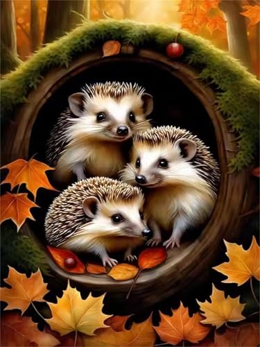 Puzzle 300 Teile Erwachsene Igel Ahornblatt, DIY Klassische Jigsaw Puzzles Legespiel, Geschicklichkeitsspiel für Die Ganze Familie, Puzzles Farbenfrohes für Home Dekoration von Tainrun