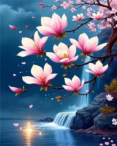 Puzzle 300 Teile Erwachsene Magnolia Tree River, DIY Klassische Jigsaw Puzzles Legespiel, Geschicklichkeitsspiel für Die Ganze Familie, Puzzles Farbenfrohes für Home Dekoration von Tainrun