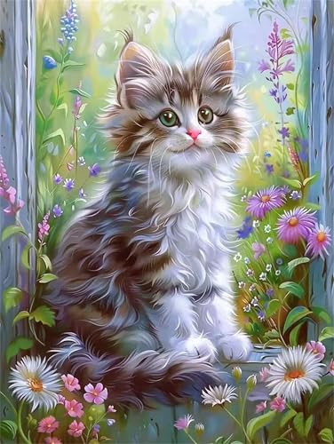 Puzzle 300 Teile Erwachsene Pflanze Gras Katze, DIY Klassische Jigsaw Puzzles Legespiel, Geschicklichkeitsspiel für Die Ganze Familie, Puzzles Farbenfrohes für Home Dekoration von Tainrun