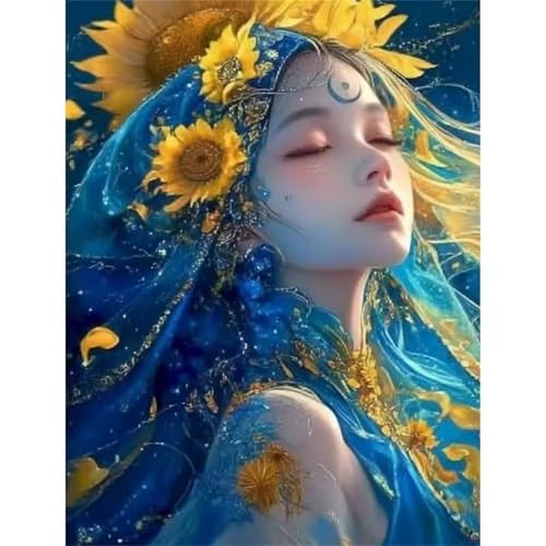 Puzzle 300 Teile Erwachsene Sonnenblume Mädchen, DIY Klassische Jigsaw Puzzles Legespiel, Geschicklichkeitsspiel für Die Ganze Familie, Puzzles Farbenfrohes für Home Dekoration von Tainrun