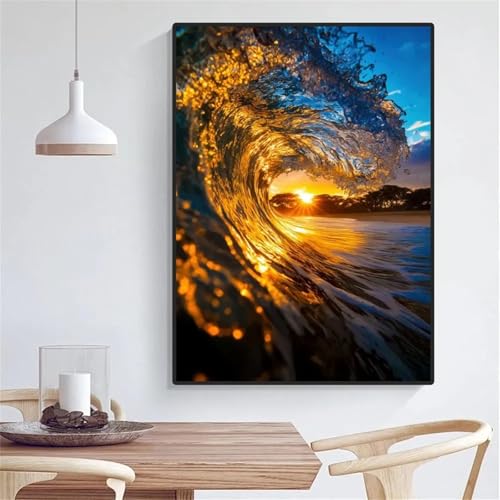Puzzle 300 Teile Erwachsene Wellen bei Sonnenuntergang, DIY Klassische Jigsaw Puzzles Legespiel, Geschicklichkeitsspiel für Die Ganze Familie, Puzzles Farbenfrohes für Home Dekoration von Tainrun
