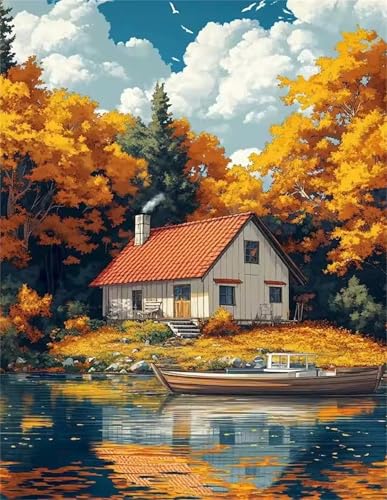 Puzzle 300 Teile für Erwachsene, Herbst-Cottage-Boot 40x28cm Puzzle Erwachsene 300 Teile Lernspiel Herausforderung Spielzeug, Geschicklichkeitsspiel für die ganze Familie Puzzle 300 Teile für Erwachsene, Herbst-Cottage-Boot 40x28cm Puzzle Erwachsene 300 Teile Lernspiel Herausforderung Spielzeug, Geschicklichkeitsspiel für die ganze Familie von Tainrun